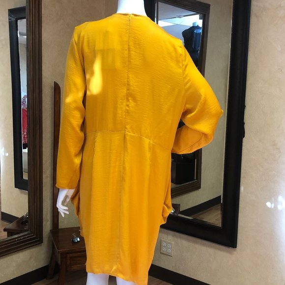 MISSGUIDED MUSTARD RUCHED SIDE DRESS NWT - Picture 8 of 8